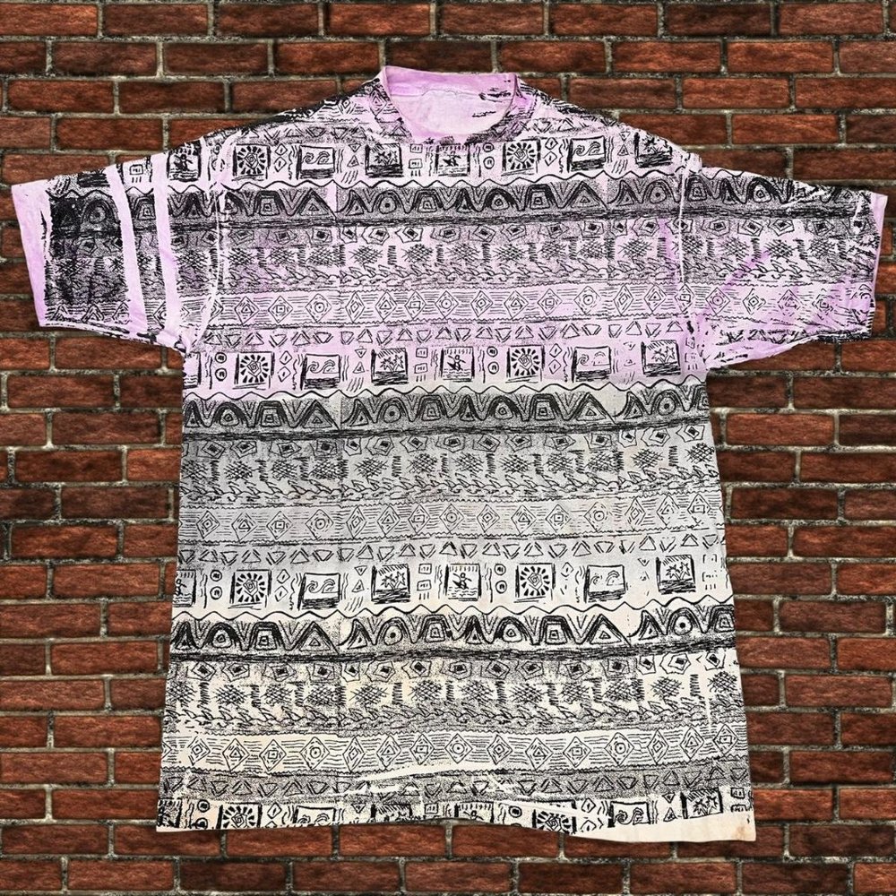 1980s All over Print Surfing / Summer / Abstract Shape / Trippy Patterns XLL